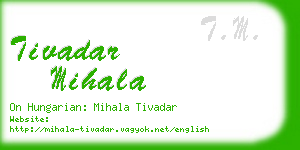 tivadar mihala business card